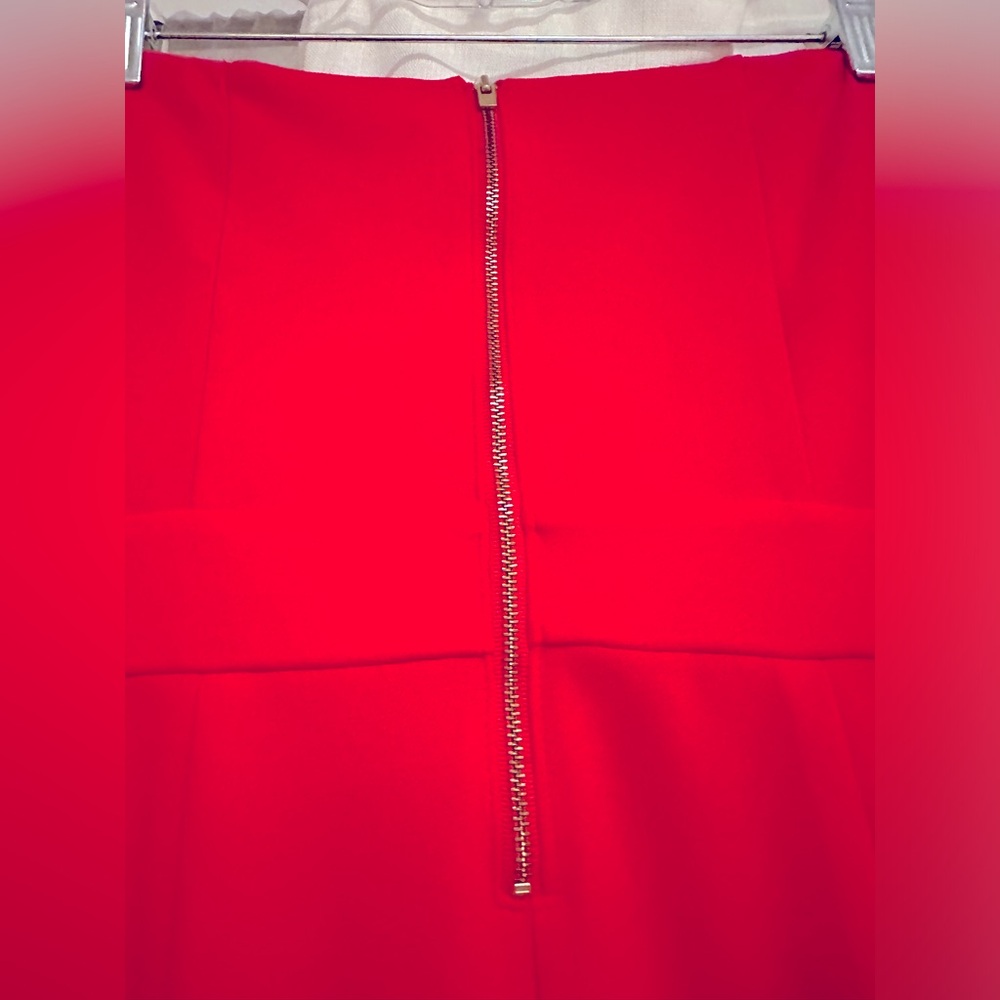Express Strapless Red Straight-Leg Jumpsuit - Picture 5 of 6
